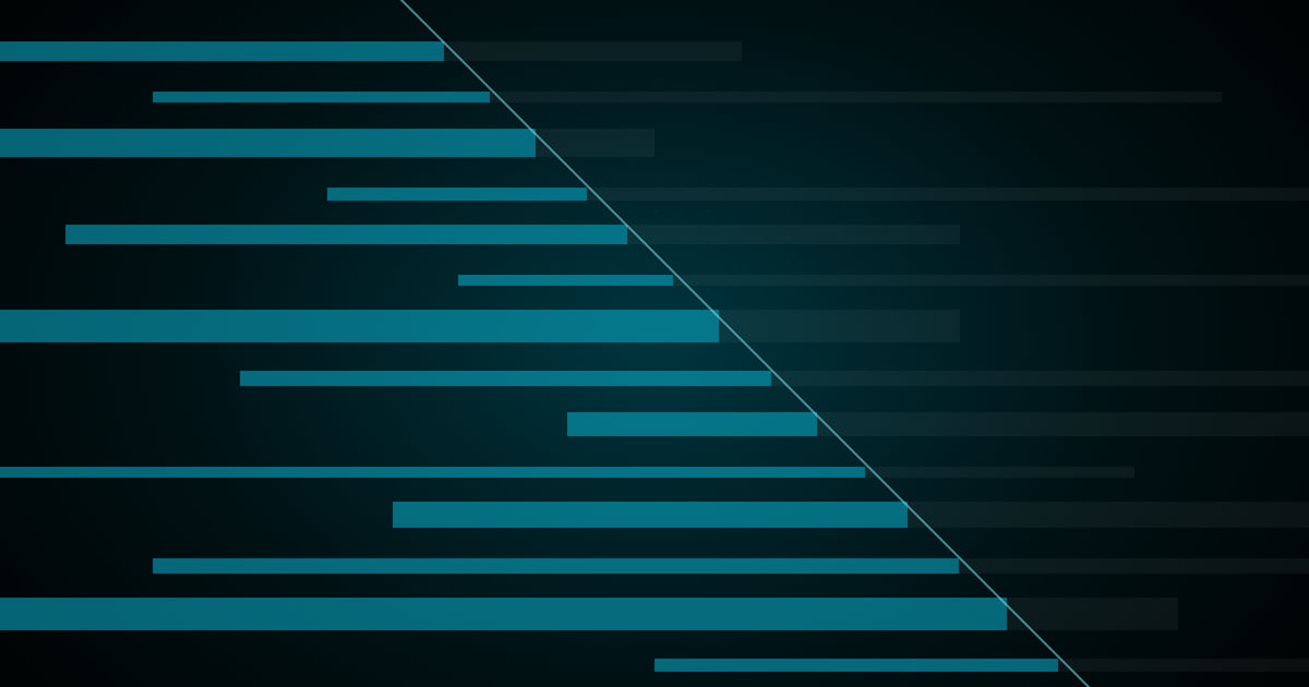 A CI run timeline on a near-black background: overlapping job bars, each a faint full length with a shorter blue bar over it, and every blue bar ending on one diagonal line